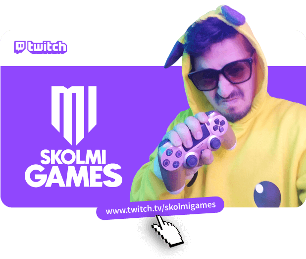 Logo Skolmi Games con el Profe Diego